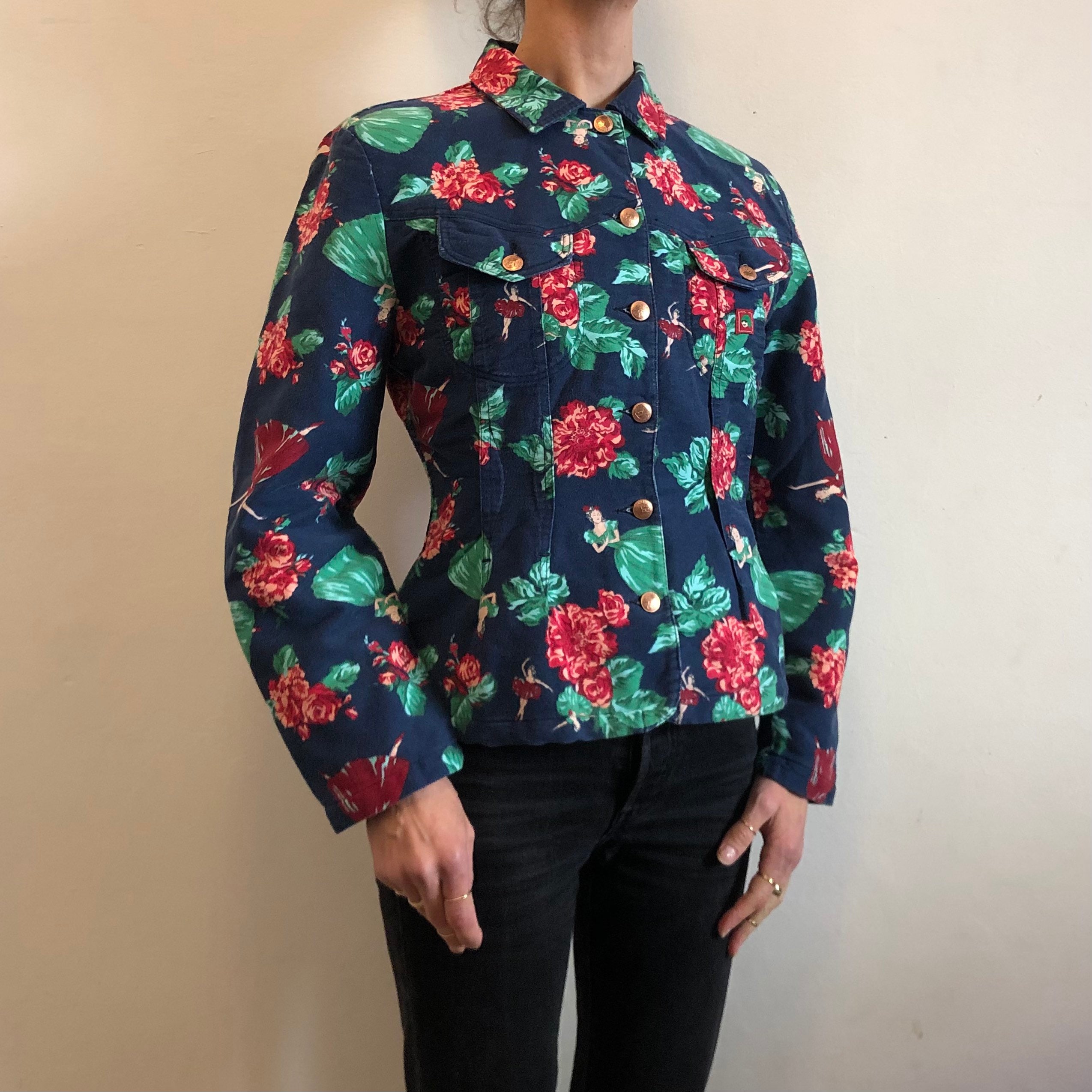 Kenzo Jeans Flower Fairies Dancing Ladies Art School Veste en jean a doublure matelassee Etsy France