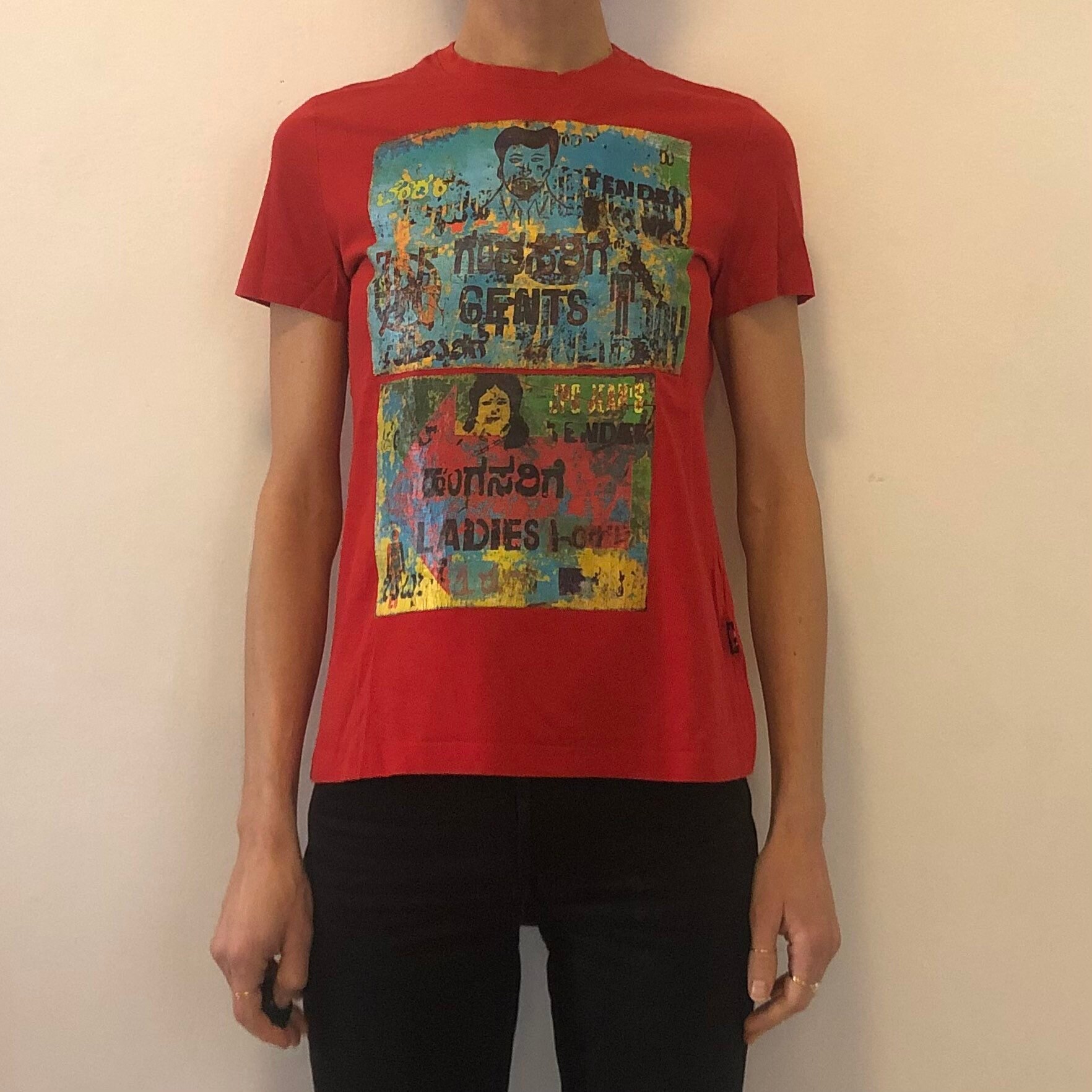 Jean Paul Gaultier／ shirt／ethnic 90s Jean Paul Gaultier Mesh Shirt Long Sleeve Sheer Stained