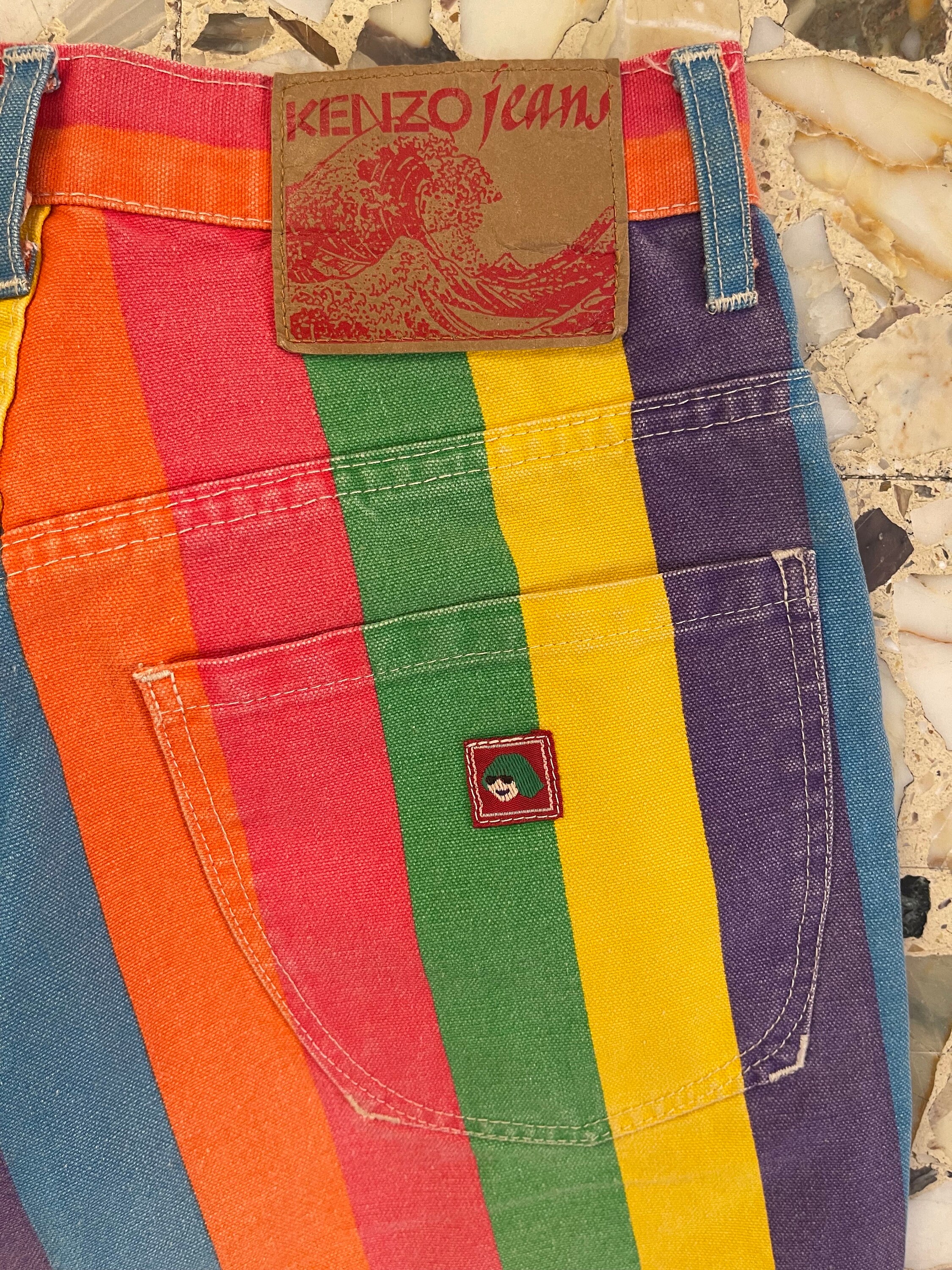 パンツ KENZO Pixel striped denim workwear pants KENZO Pixel striped denim workwear pants