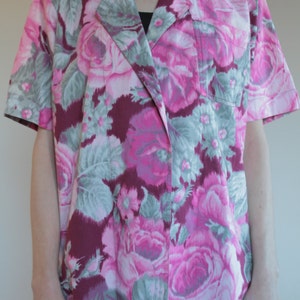 70s Kenzo cotton ikat wrap around floral blouse or jacket image 5