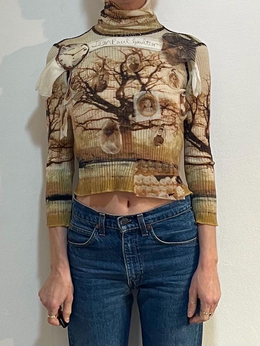 Jean Paul Gaultier 天ページ 90s Jean Paul Gaultier Wool Knit Embroidery Applique Spooky Family