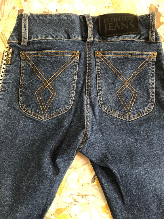 Y2K Plein Sud Stretch Denim Jeans Exposed Button,… - image 8