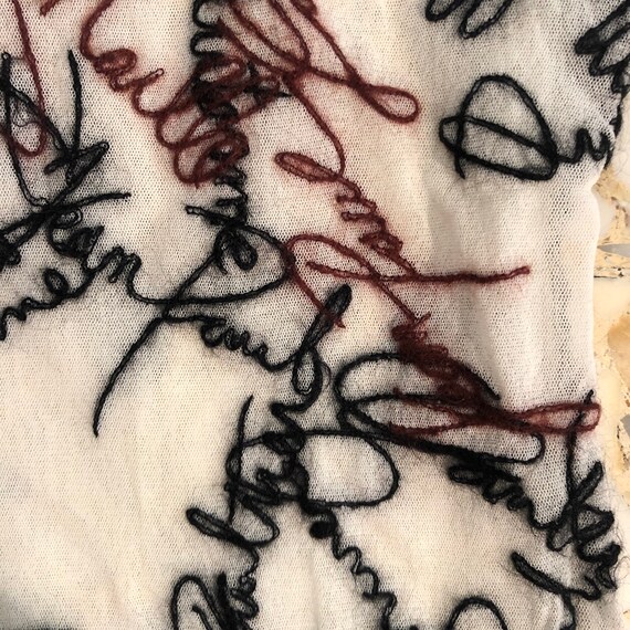 GAULTIERゴルチエイタリア製コード刺繍シルクドレスブラウス