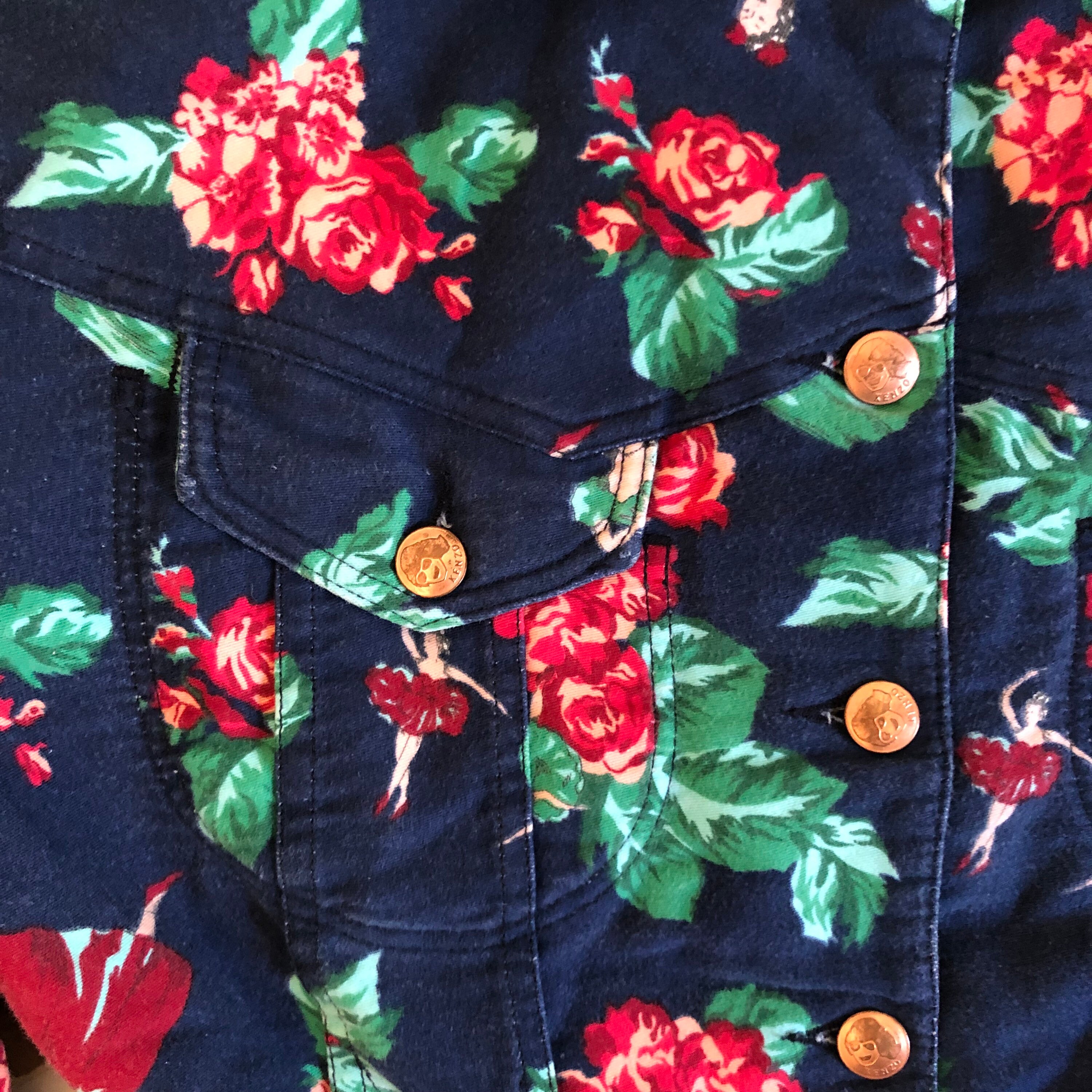 90s Kenzo Jeans Flower Fairies Dancing Ladies Art School Quilted