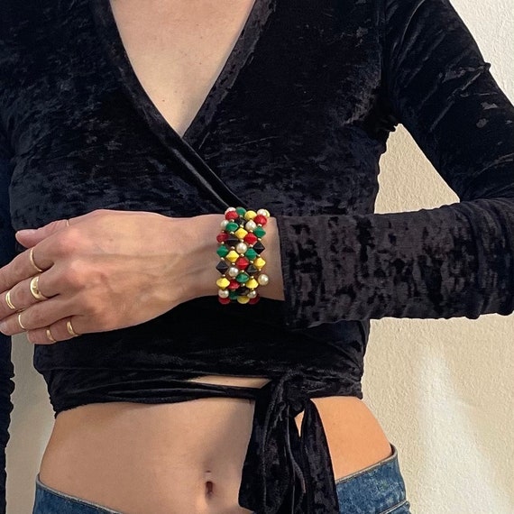 50s Multi Color Wrap Around Bracelet - image 4