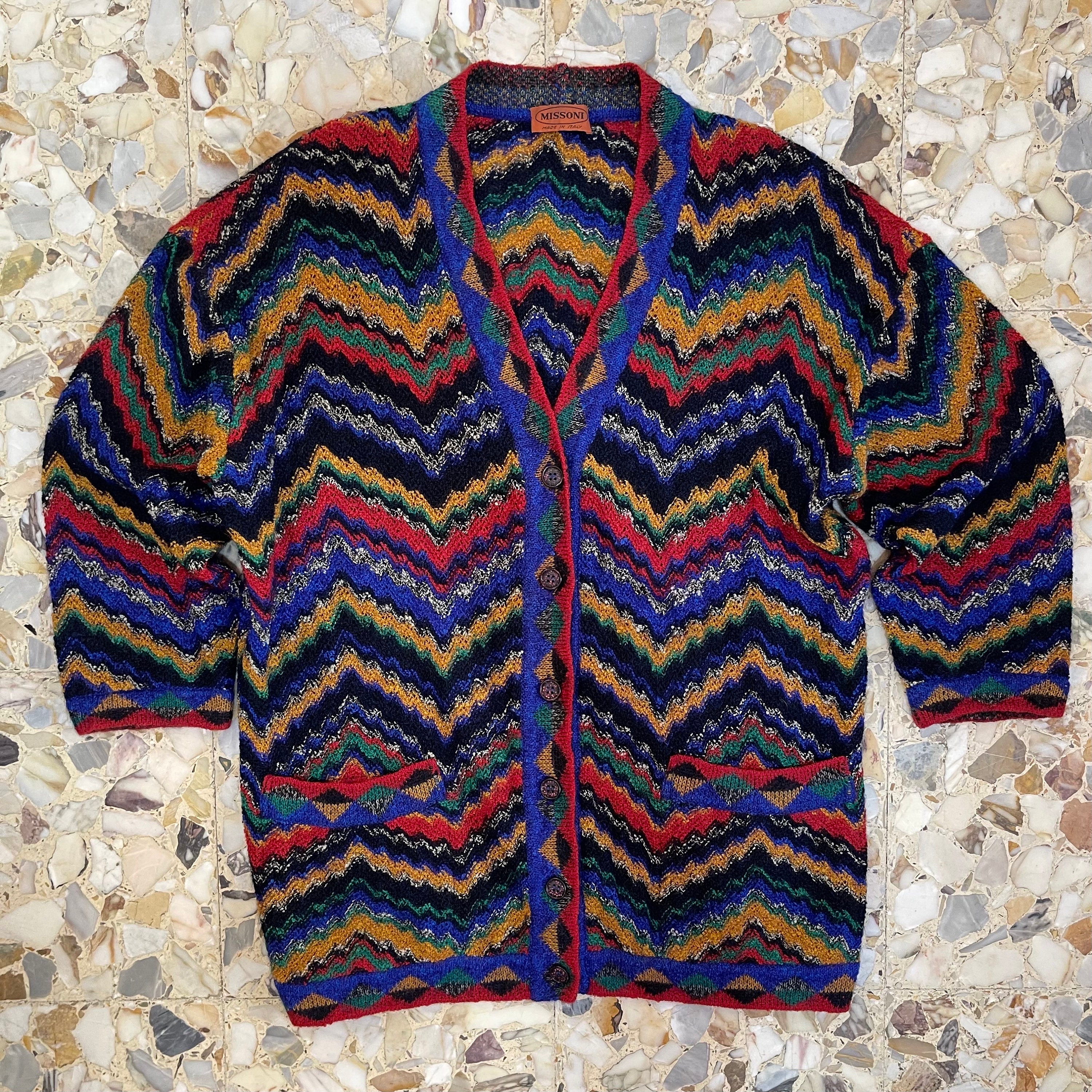 MISSONI〈silklinen sweater made in Italy〉 Missoni Zigzag-pattern crew-neck Sweater | Blue | FARFETCH