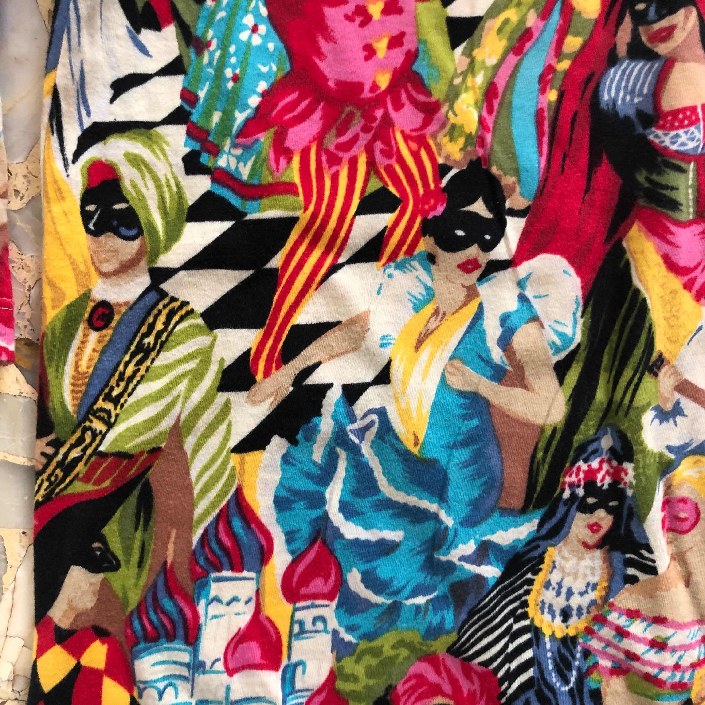80s〜 KENZO long sleeve shirt 80s Kenzo Jungle Carnival Masquerade Print Cotton Jersey