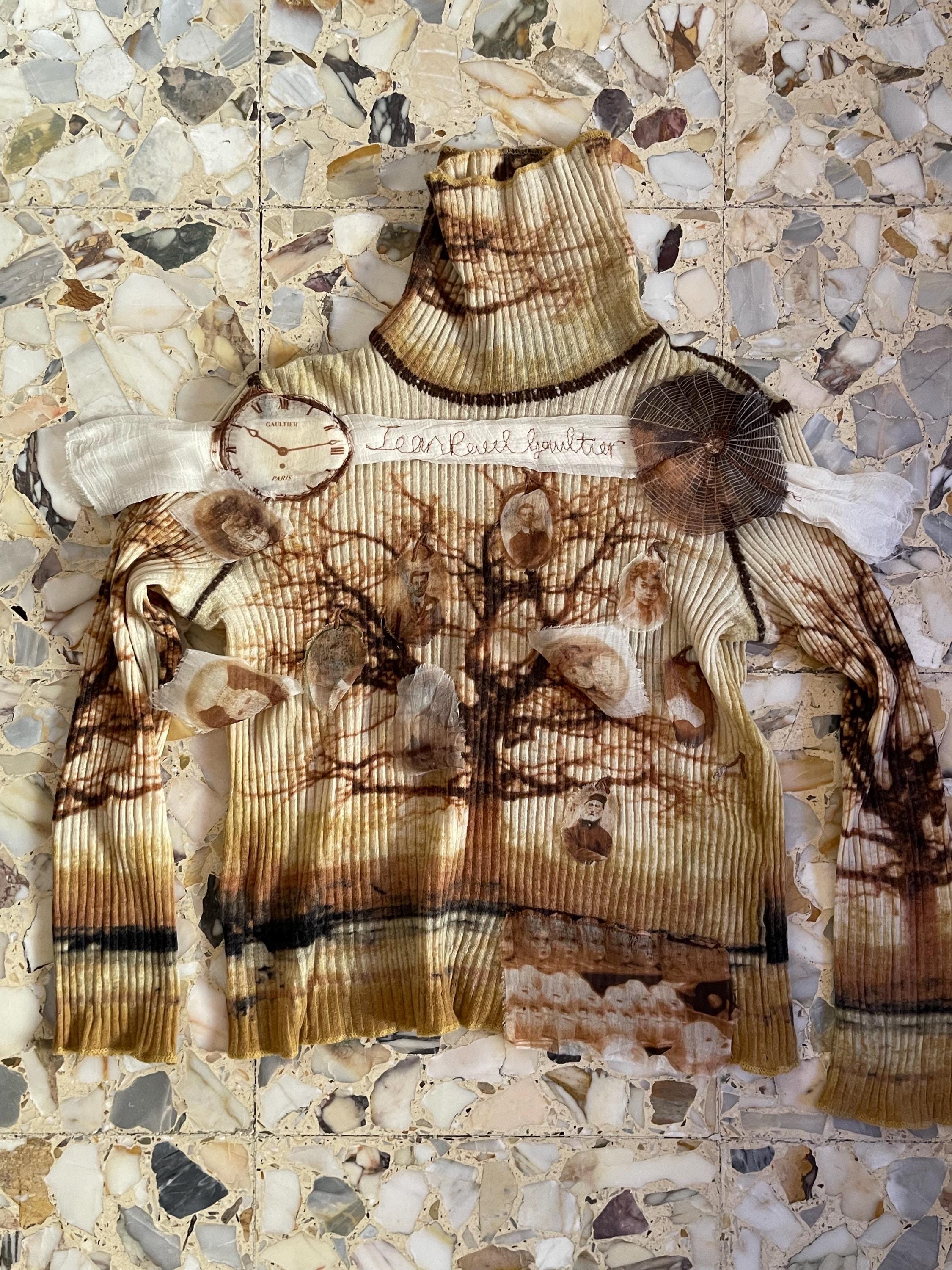 90s Jean Paul Gaultier Wool Knit Embroidery Applique Spooky Family