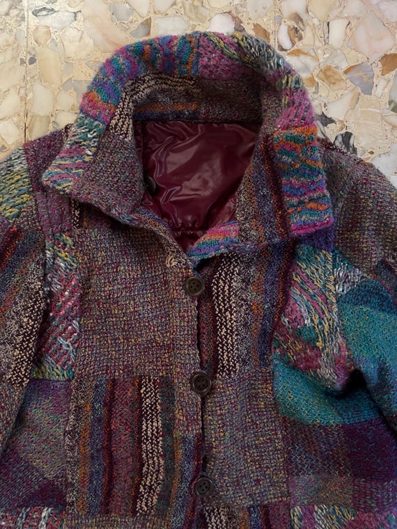 90s Missoni Patchwork Reversible Bomber Jacket Mu… - image 11