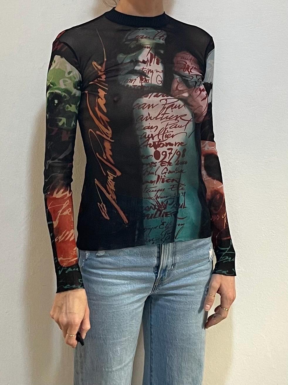 90s Jean Paul Gaultier Sado Maso Sheer Stretch Mesh Club Kid Top