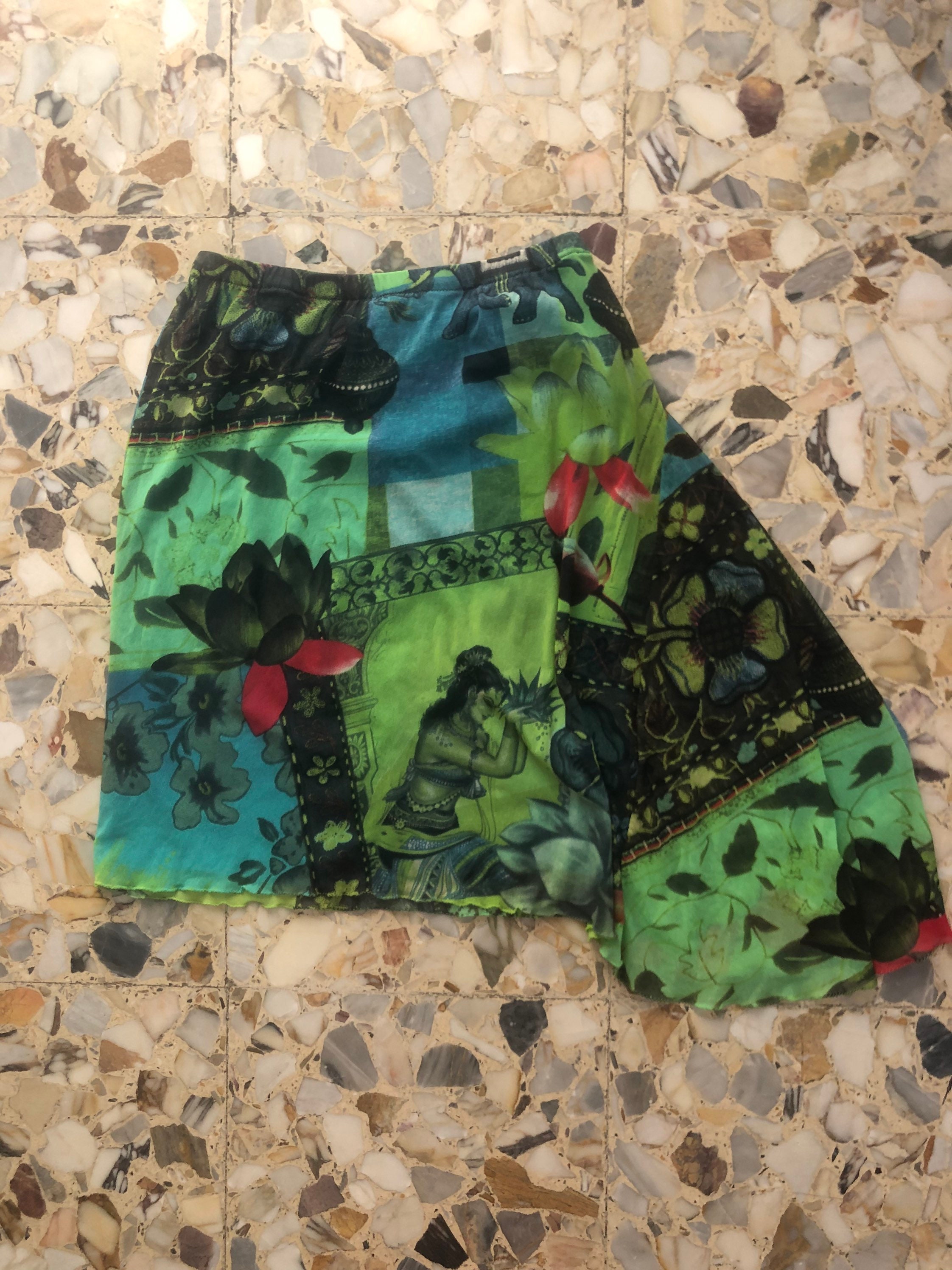 90s Kenzo Mesh Club Kid Skirt Indian Lotus Blossoms - Etsy