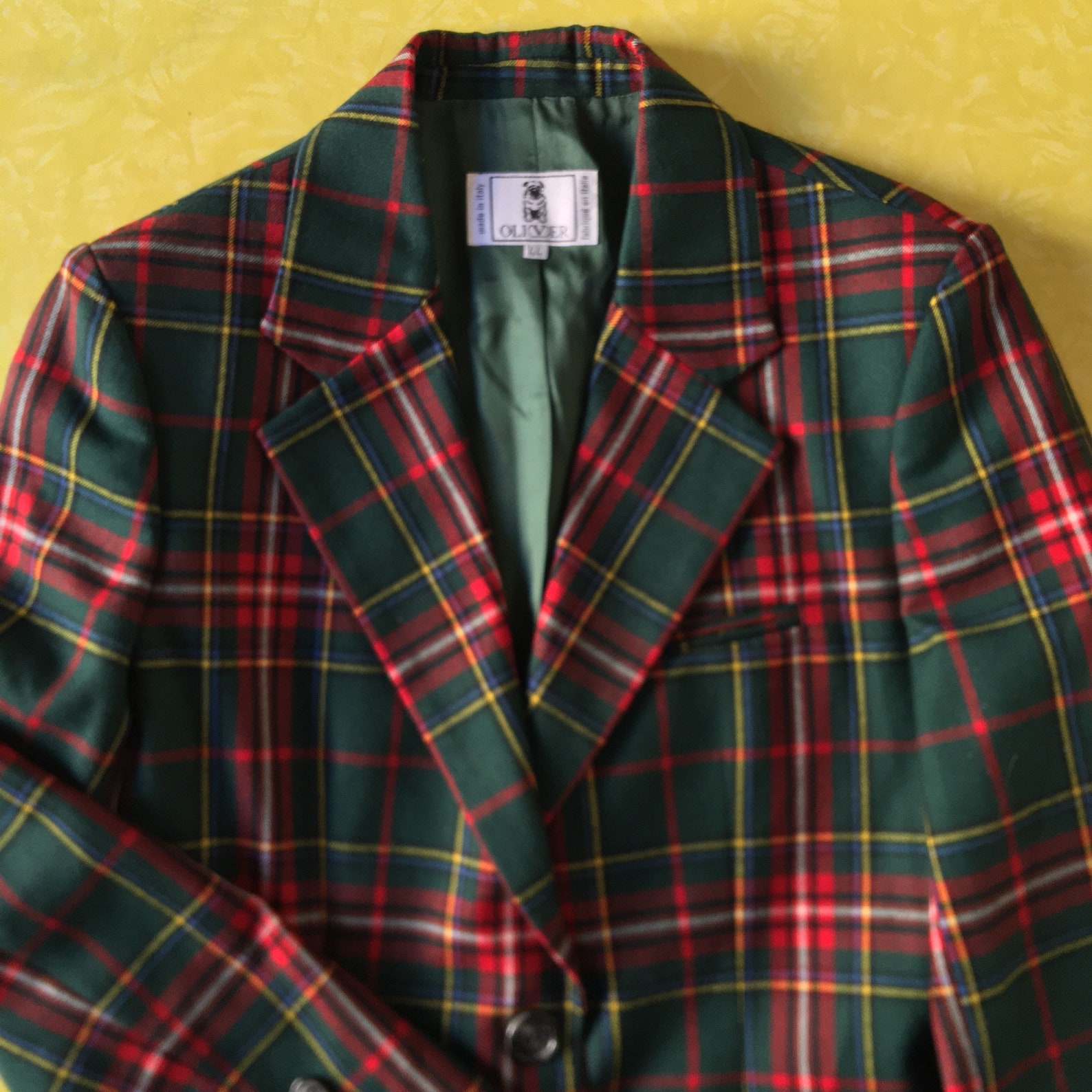 80's Valentino Oliver Plaid Check Preppy Wool Blazer | Etsy