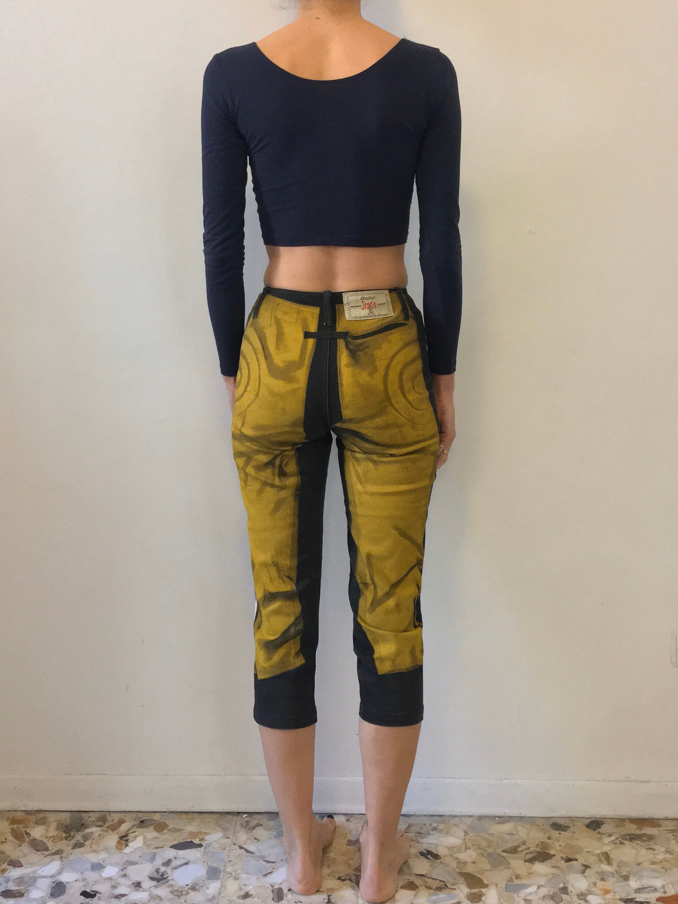 90s Jean Paul Gaultier Trompe L'oeil Vintage Denim Stretch