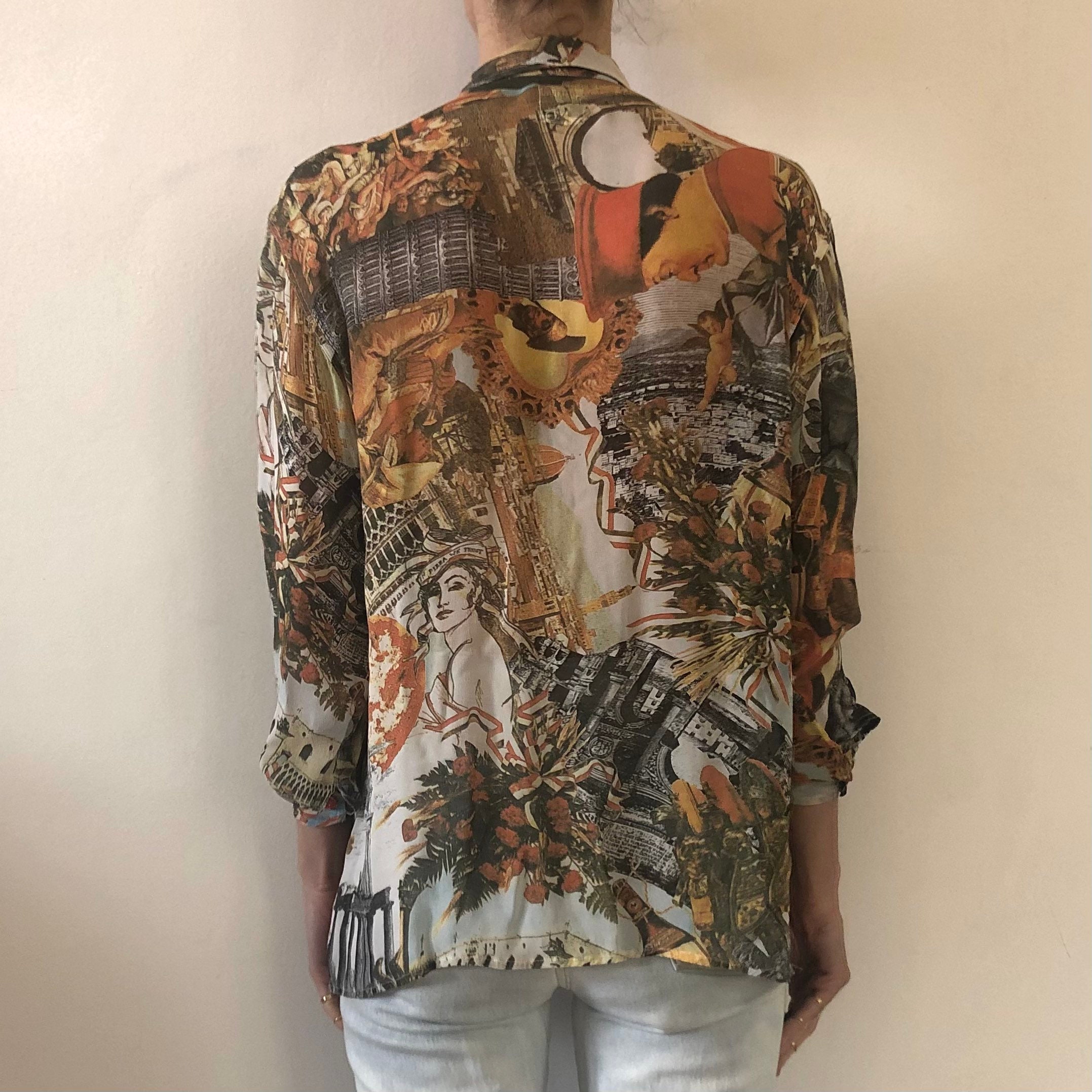 90's Moschino Sheer Rayon in Pizza We Trust Italian - Etsy Singapore