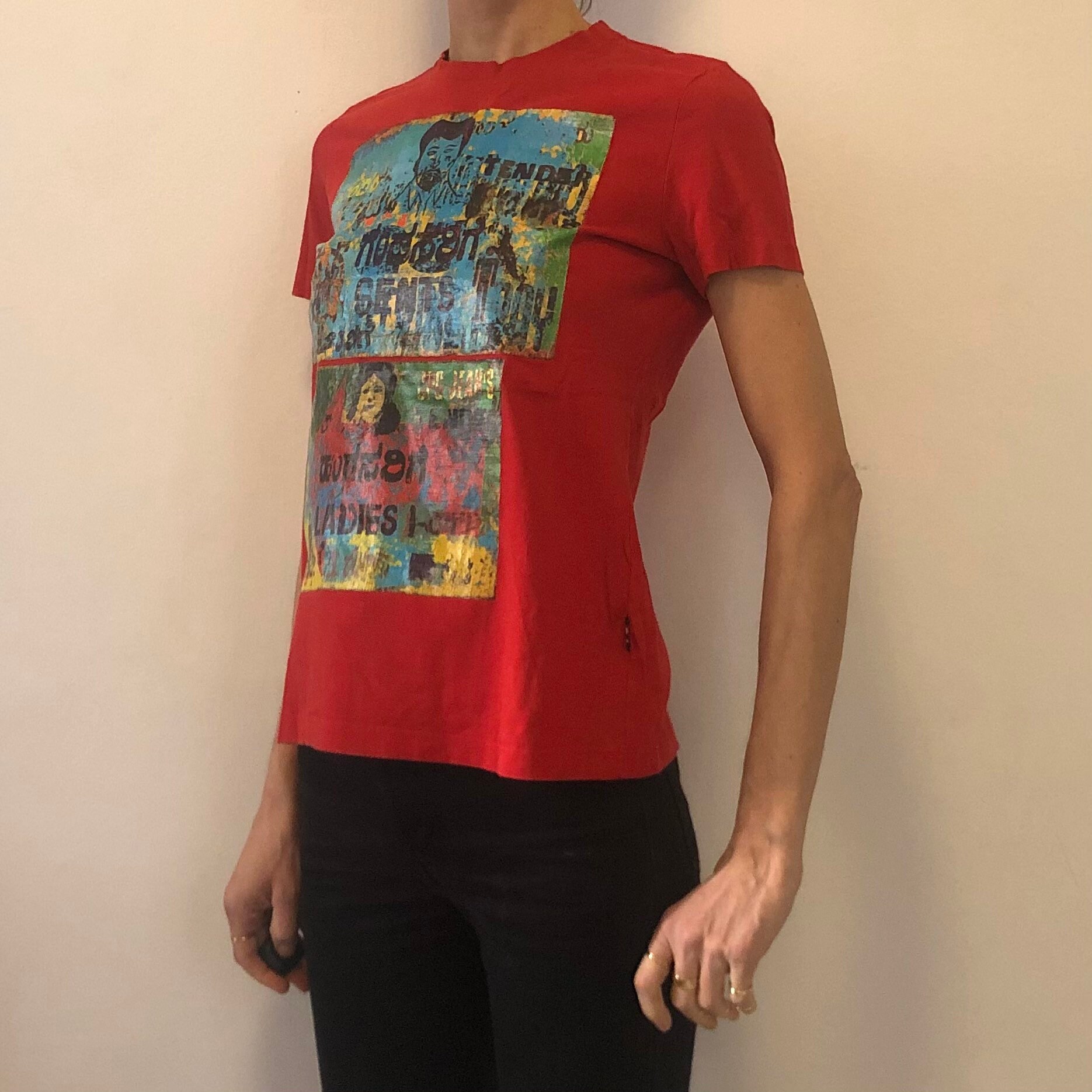 Jean Paul Gaultier／ shirt／ethnic 90s Jean Paul Gaultier Indian Ladies Gents Printed Cotton T