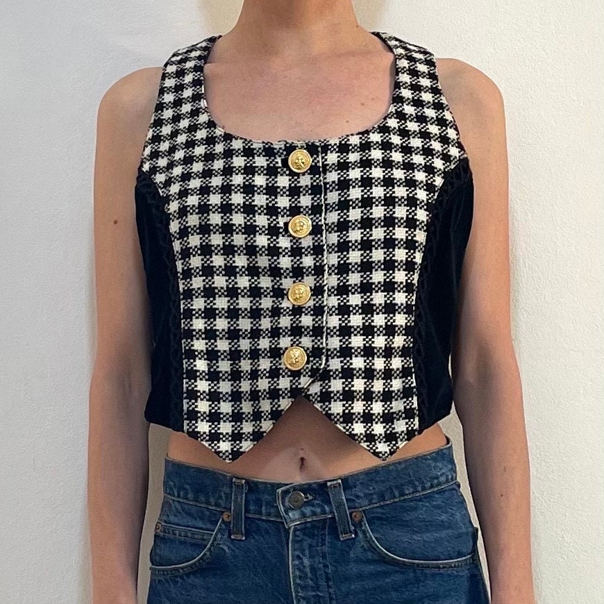 人気商品・限定商品ばかりの「超得 半額福袋」が販売開始 90s Versace Versus Velvet and Wool Black and White Check トップス