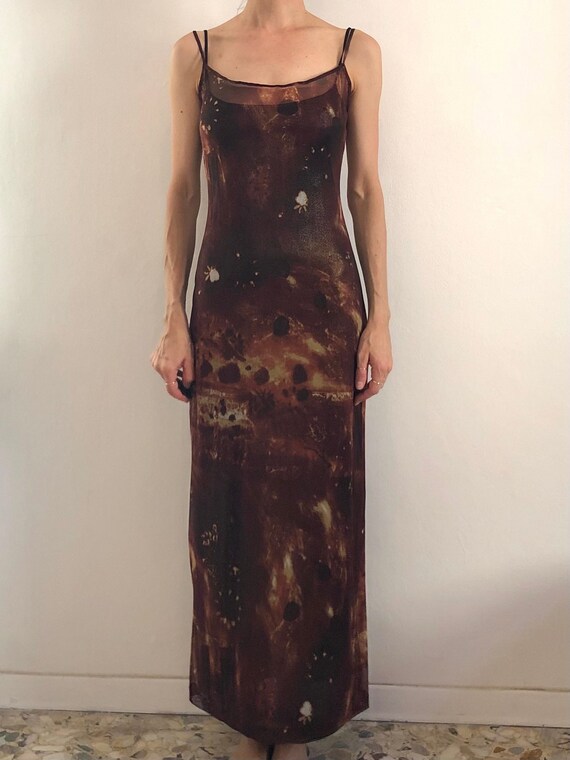 Y2K Plein Sud Sheer Mesh Psychedelic Galaxy Raver Club Kid Maxi Dress Etsy Canada