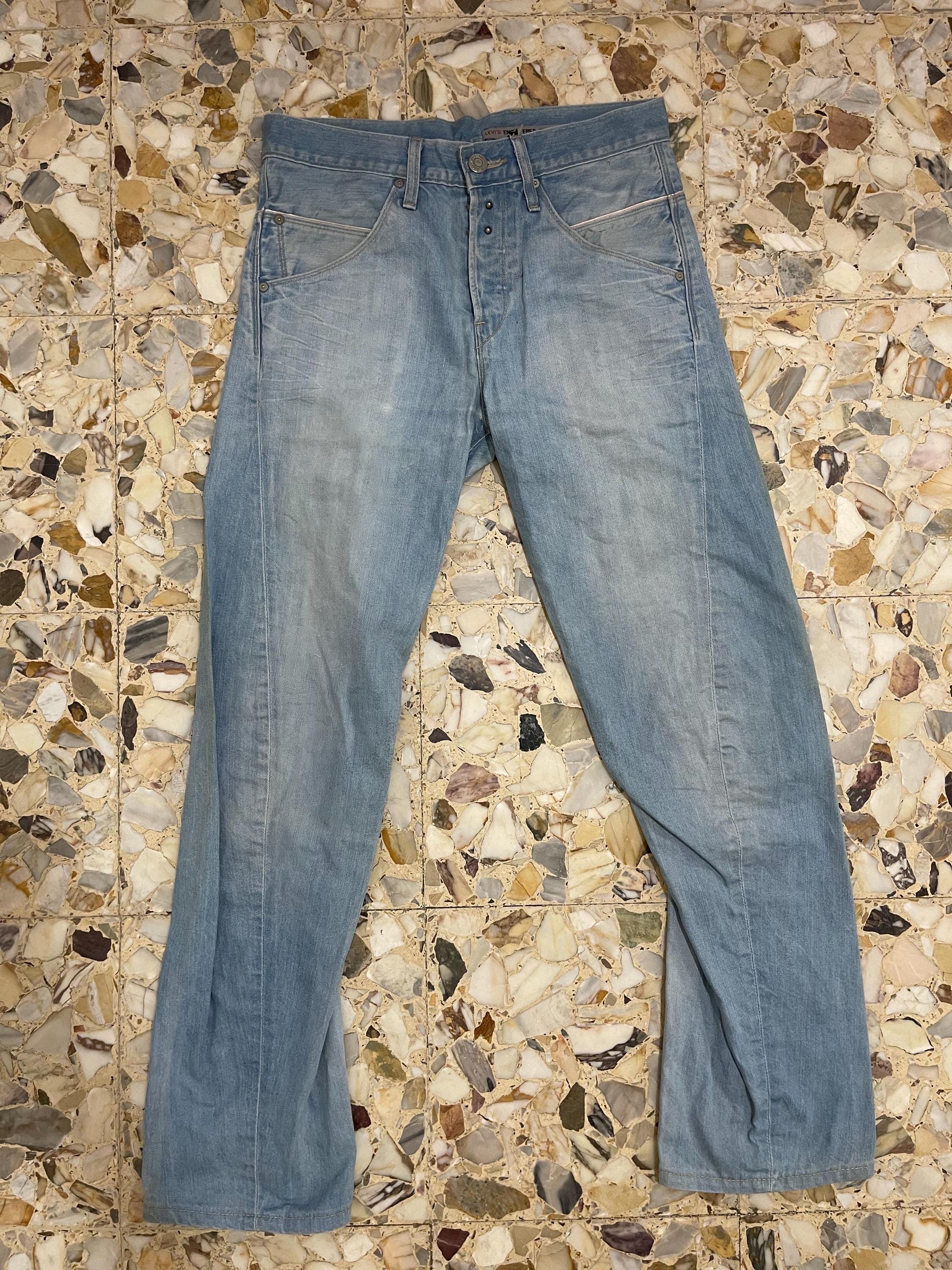 Y2K Levis Engineered Jeans Twisted Seams Barrel Leg With Buckle