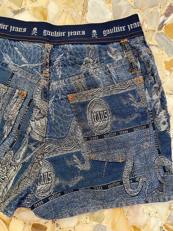 90s Jean Paul Gaultier Shorts With Mystical Dragon Jacquard Print