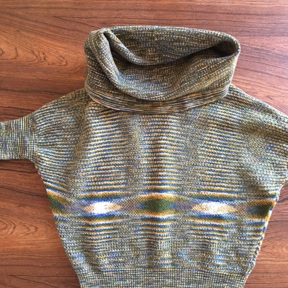 90s Missoni wool maxi cowl turtleneck psychedelic… - image 5