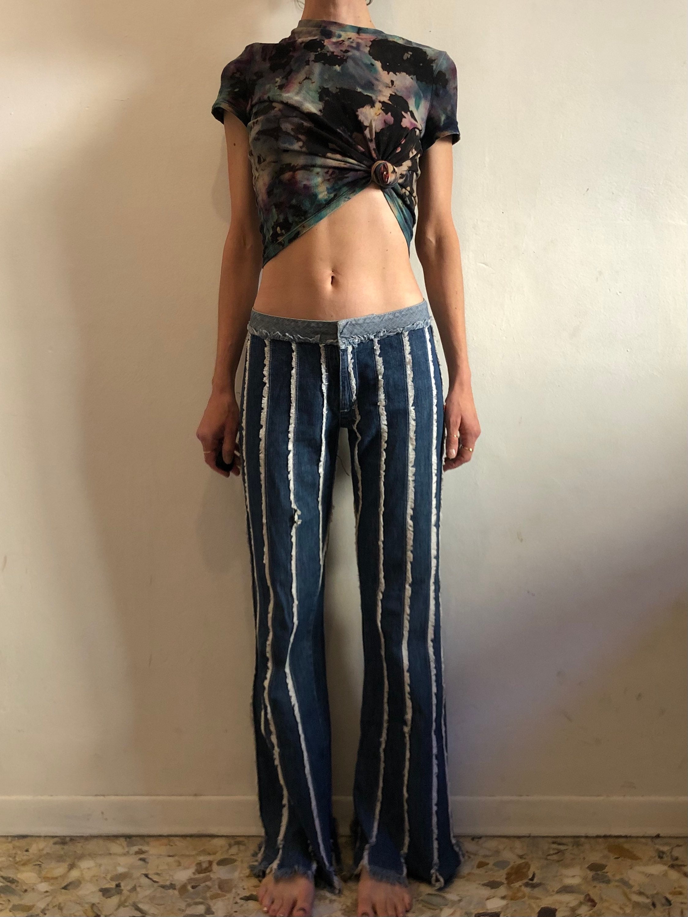 90s Jean Paul Gaultier Fringe Jeans Club Kid Wild Flares - Etsy Canada