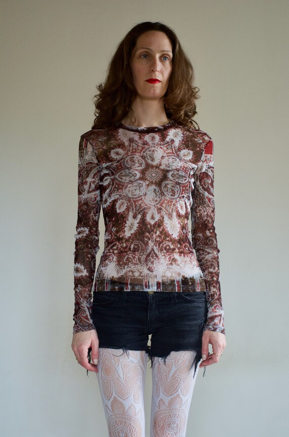jean paul gaultier mesh top