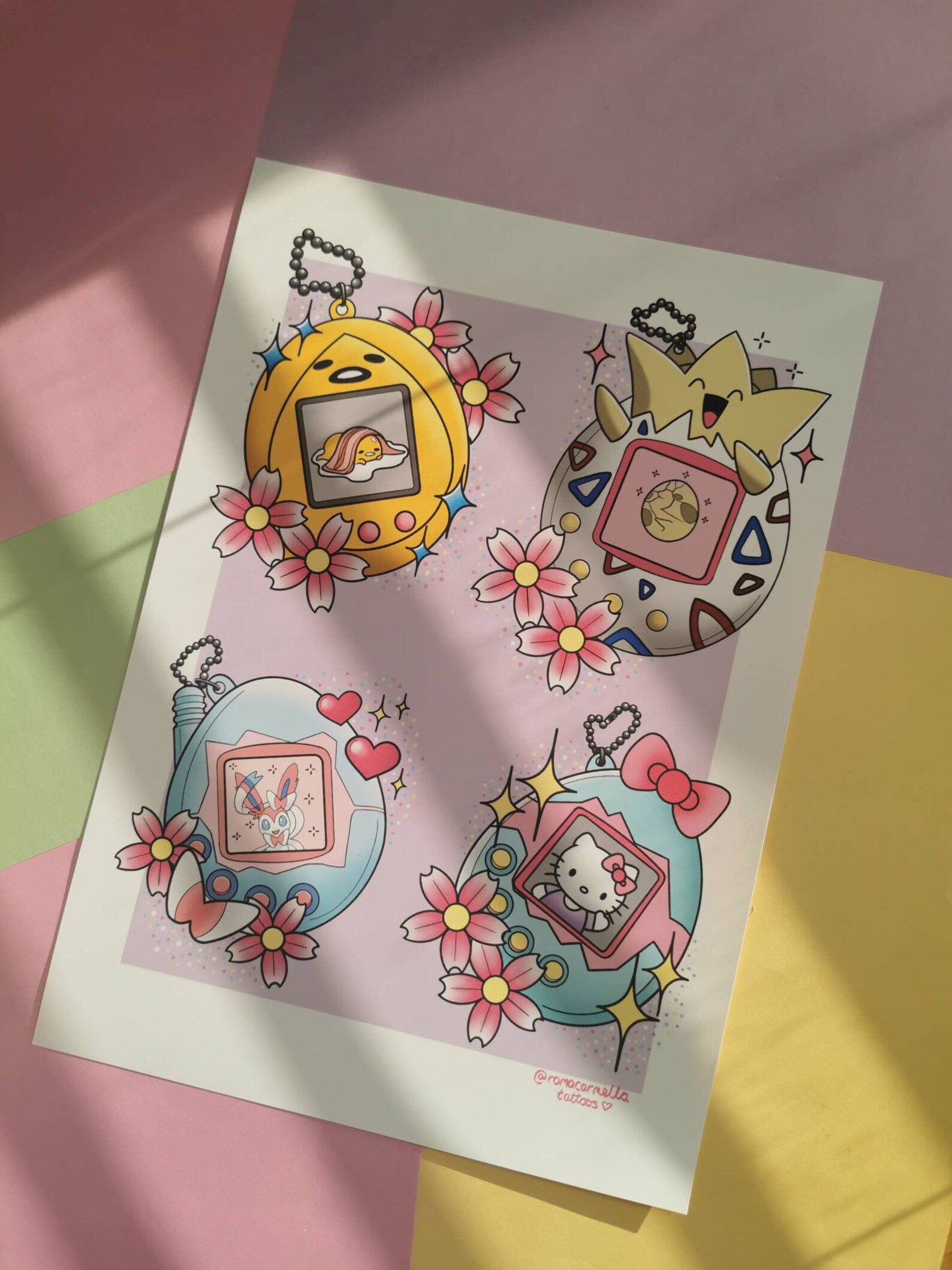 Tamagotchi Pokemon Sanrio Kawaii Cute A4 Heavyweight Matte Art | Etsy
