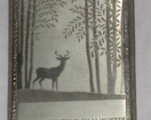 Sale Oh, DEER Elegant ENGRAVED Vintage 1930-1950s Cigarette or Business Silver CARD Case By E B M Co. Great Gift Mad Men Chic