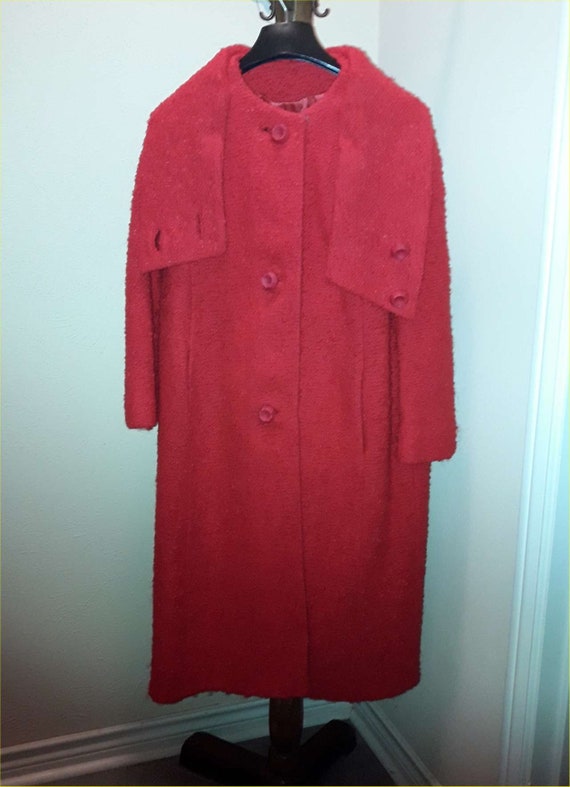 POSH Hot Pink Vintage Light Trench Coat c. 1950s-1