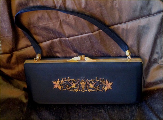 MINTY Gold Birds DAMASCENE Vanity Bag & Cigarette… - image 2