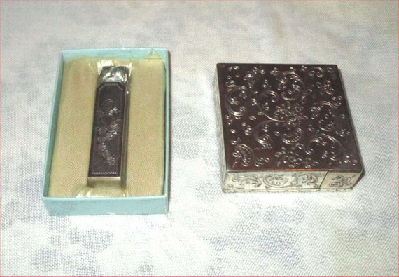 ITALIAN 800 SILVER Vintage Vanity & Perfume in Bo… - image 2