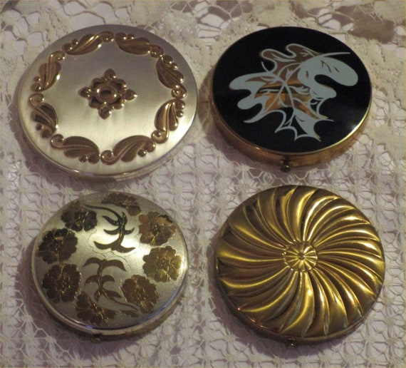 UNUSED Silver & GOLD Vintage COMPACT Lot -4 For 1