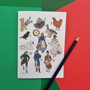 Twelve Days of Christmas Illustrationen - Weihnachtskarte, Größe A6