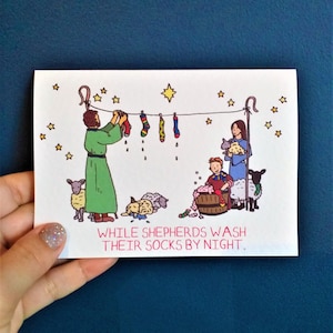 Hirtensocken - Weihnachtskarte, Größe A6