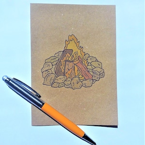 Campfire A6 card - brown card with envelope