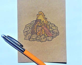 Campfire A6 card - brown card with envelope