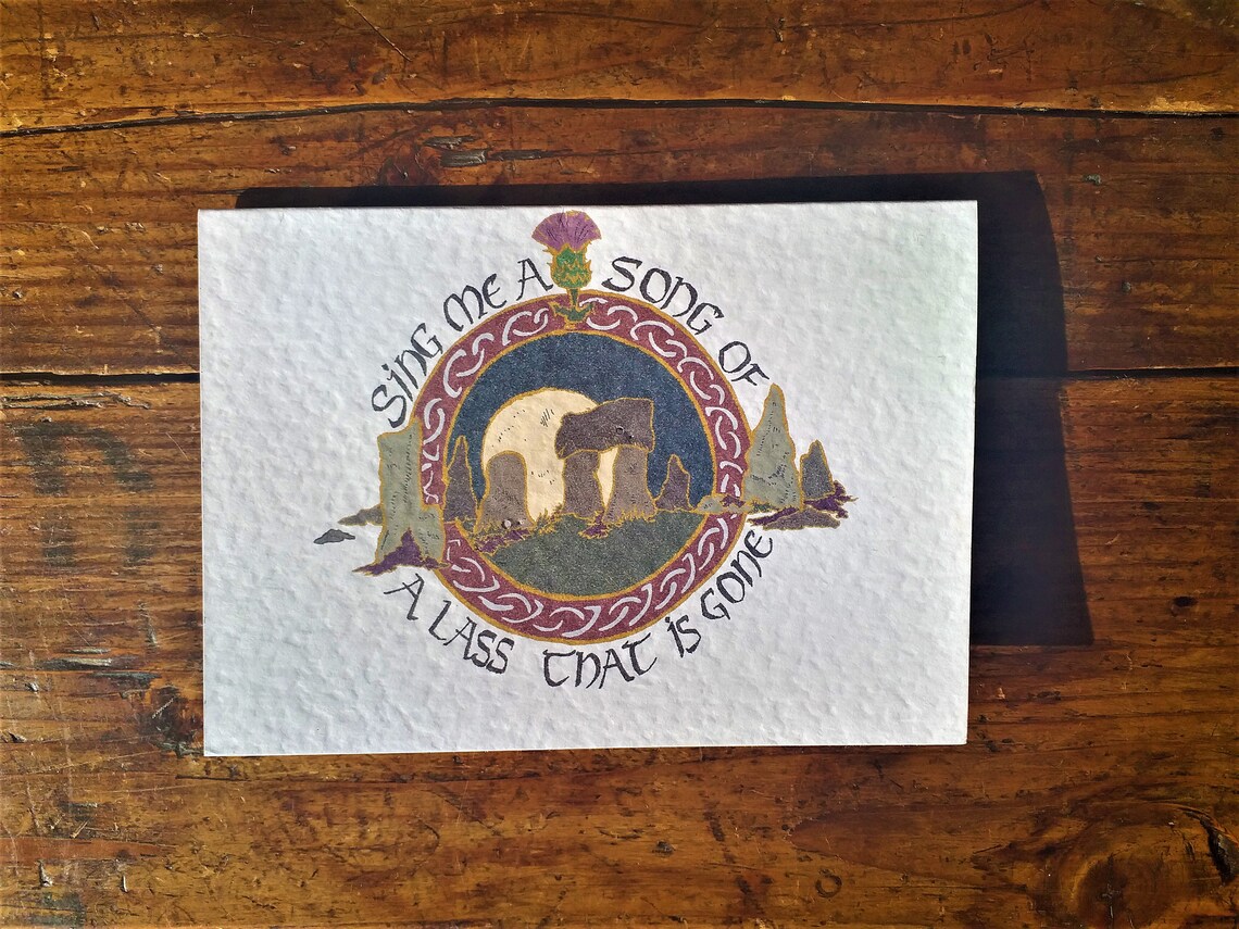 Outlander TV show and book series pin badge with card sing