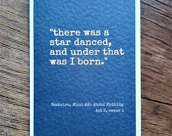 Shakespeare-verjaardagskaart, Beatrice - Much Ado About Nothing, A6-kaart met envelop