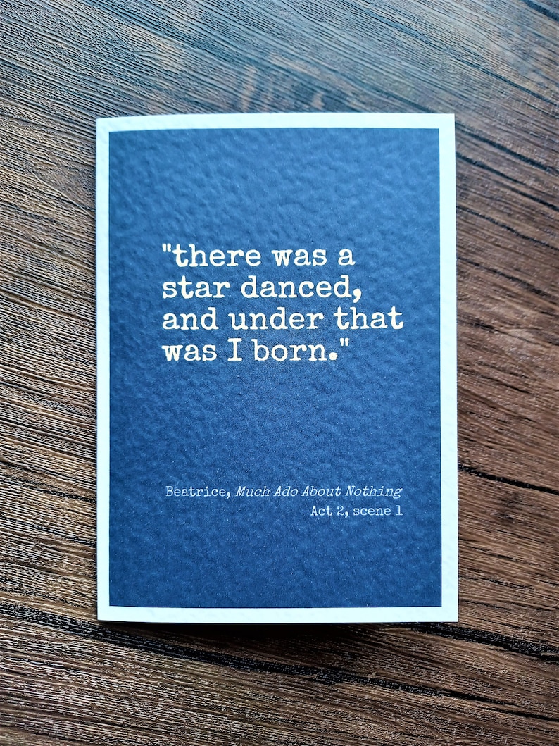 Shakespeare Birthday Card Beatrice Much Ado About Nothing - Etsy
