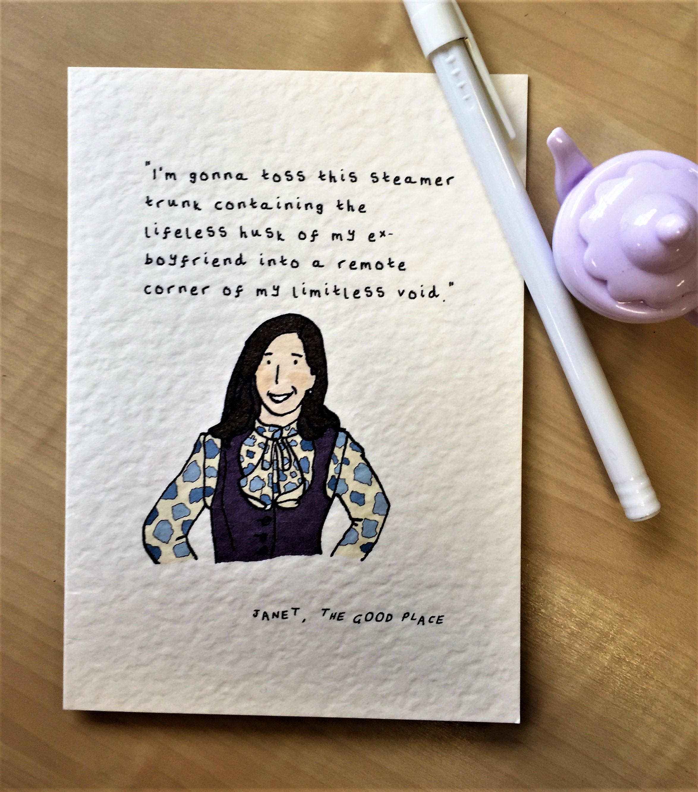 The Good Place Janet Card A6 Size Etsy