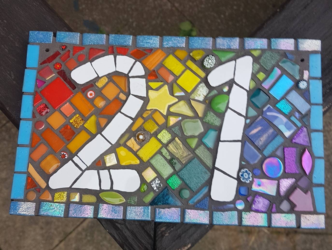 Mosaic Door Number Plaques rainbow Design Etsy UK