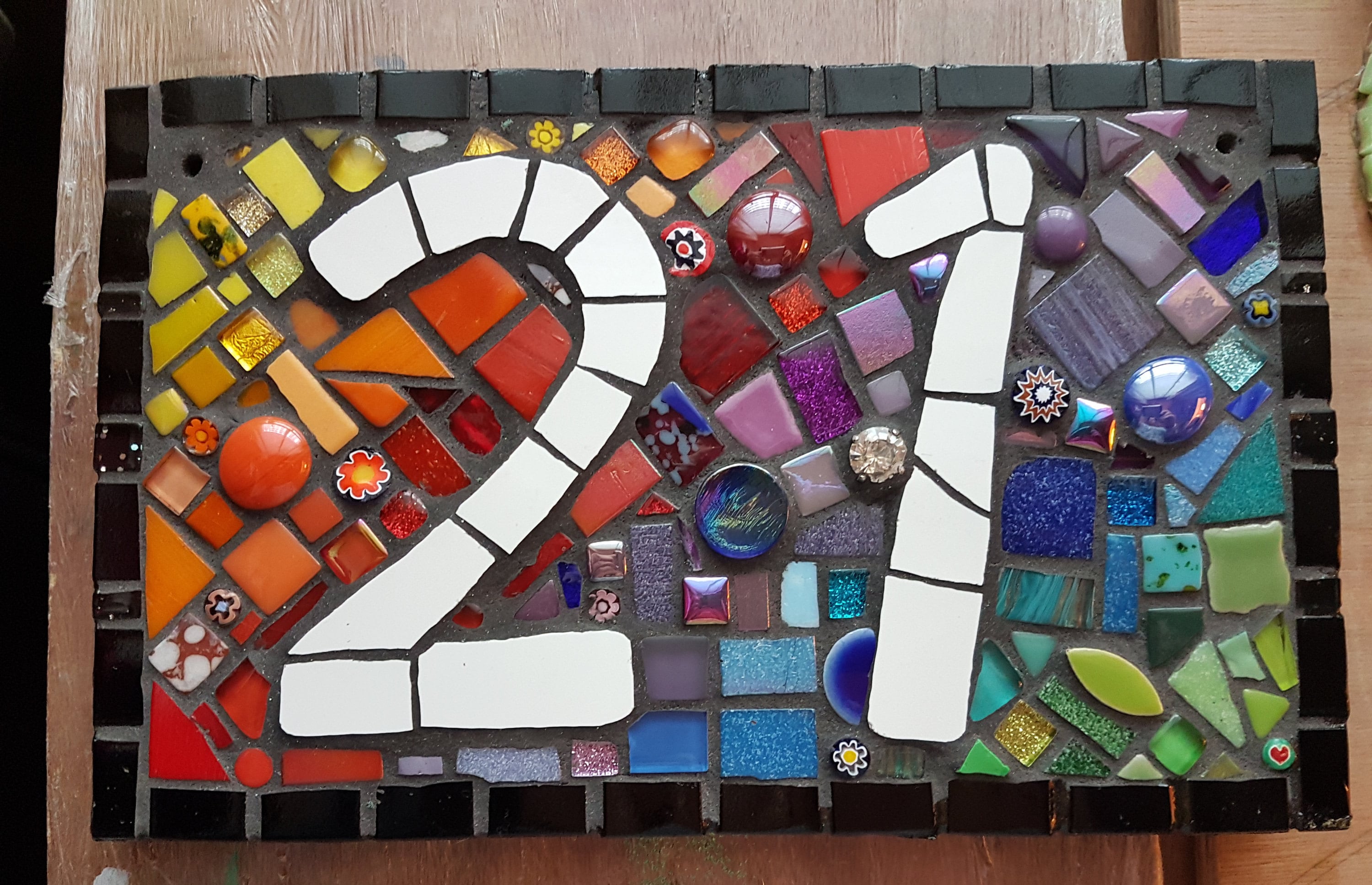 Rainbow Mosaic Door Number Plaques one Digit Etsy UK