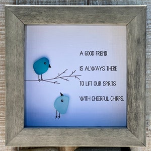 Gift for friends, birthday gift for friends, Christmas gifts for friends, sea glass art, pebble art, wall decor