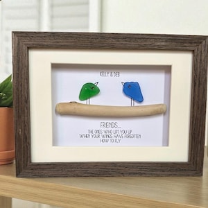 Regalo para mejores amigas, regalos para hermanas, regalos para damas de honor, pájaros de cristal marino, regalos inspiradores, pájaros pequeños, decoración costera, regalo para amantes de la playa