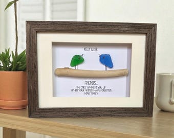 best friend gift, sister gifts, bridesmaid gifts, sea glass birds, gifts inspirational gifts, small birds, coastal decor, beach lover gift
