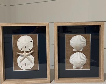 Coastal Wall Decor Set of 2, handmade Beach House Wall Art, Nautical Coastal Home Decor,  Beach House Decor, Nautical Wall Art