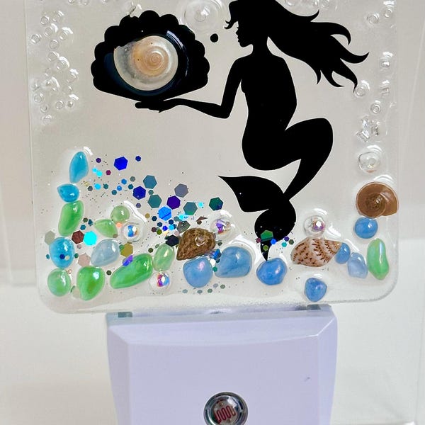 Mermaid night light, coastal night light, beach night light, kids night light, bathroom night light,