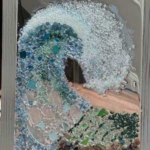 Sea Glass Wave Becher 300ml - Handgefertigte Glas Kaffeetasse Mit Griff