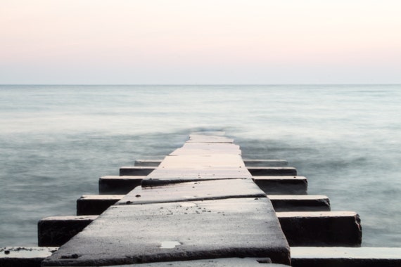 Larga Exposicion Salida Del Sol Sobre El Lago Michigan Viejo Etsy