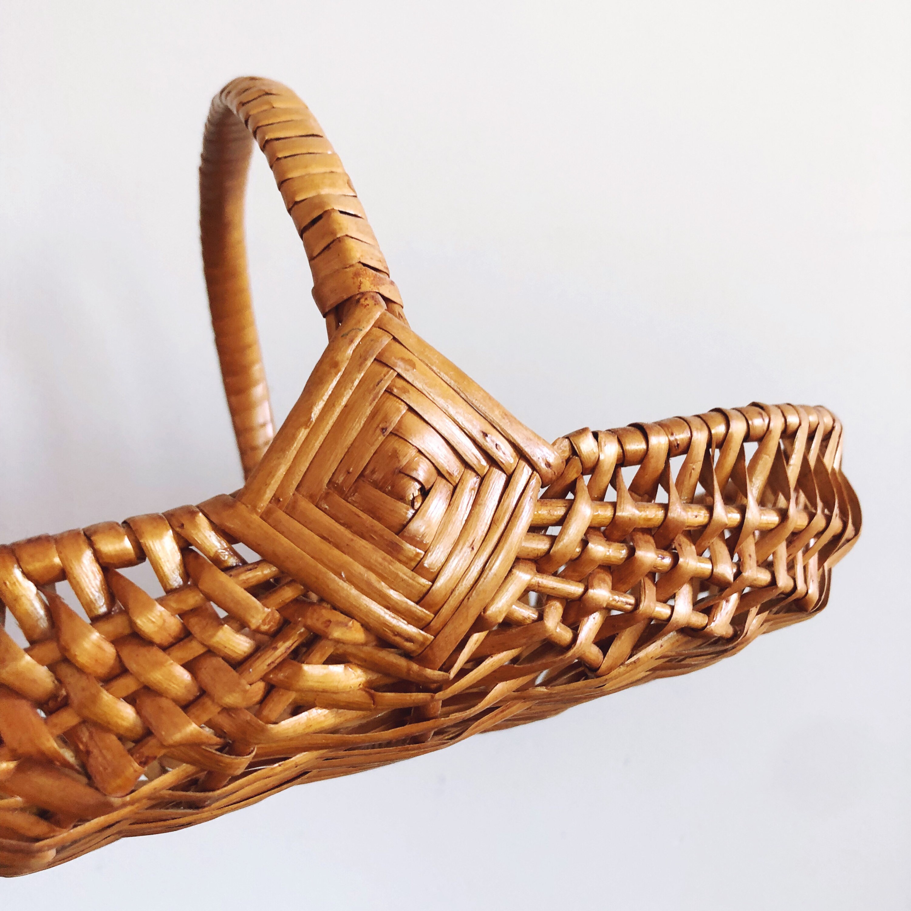 Vintage Woven Wicker Basket Etsy